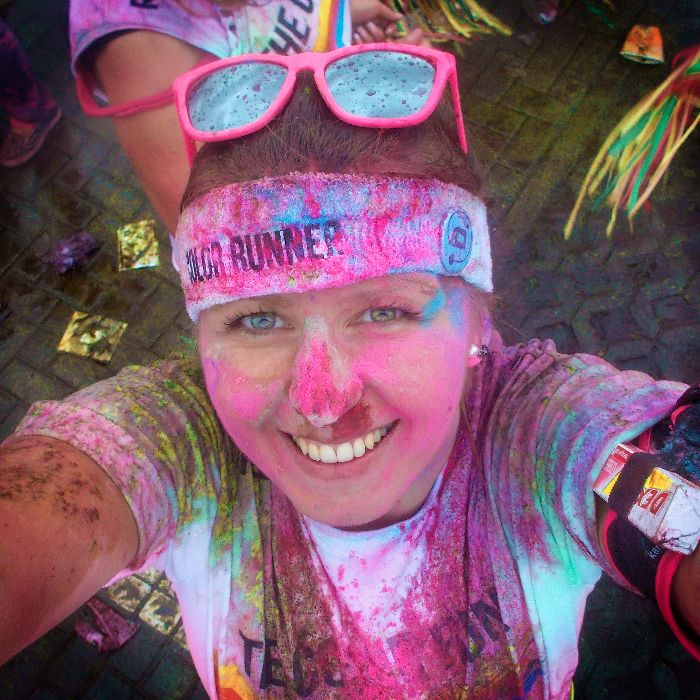 Bunt besudelt beim Color Run