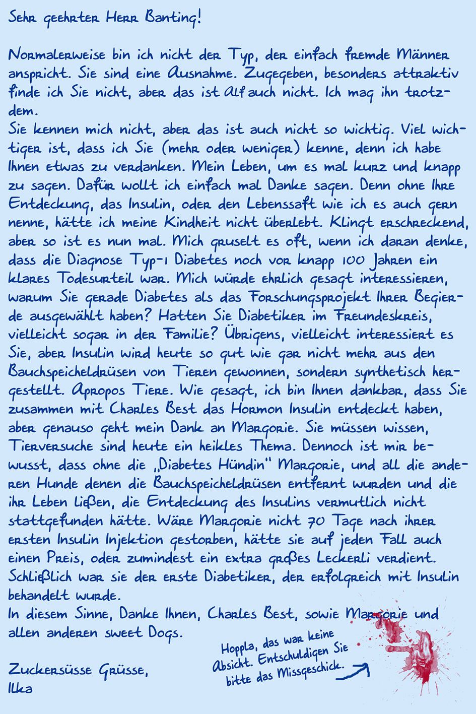 Brief an Frederick Banting